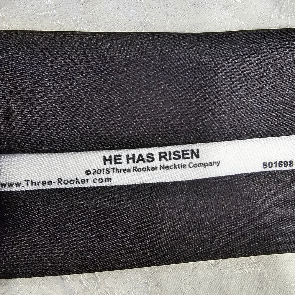 Three Rooker He Has Risen Easter Christian Religious Tie Men's 60